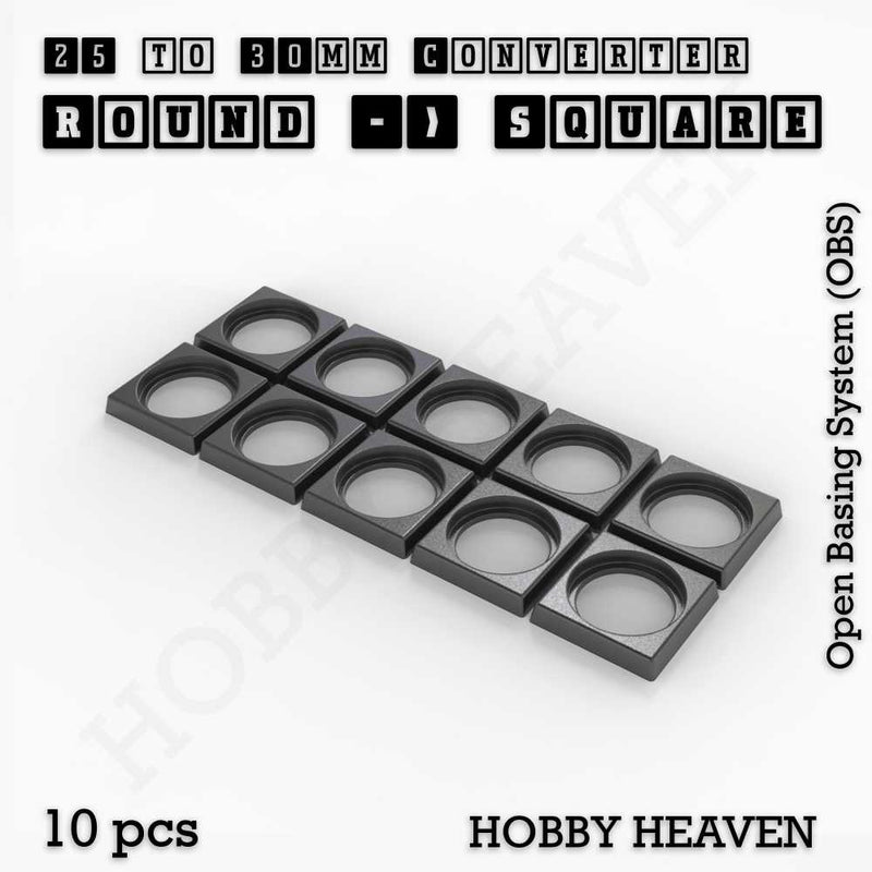 Round to Square Bases Shape and Size Converters 3d Print Full Range - Only-Games