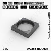 Round to Square Bases Shape and Size Converters 3d Print Full Range - Only-Games