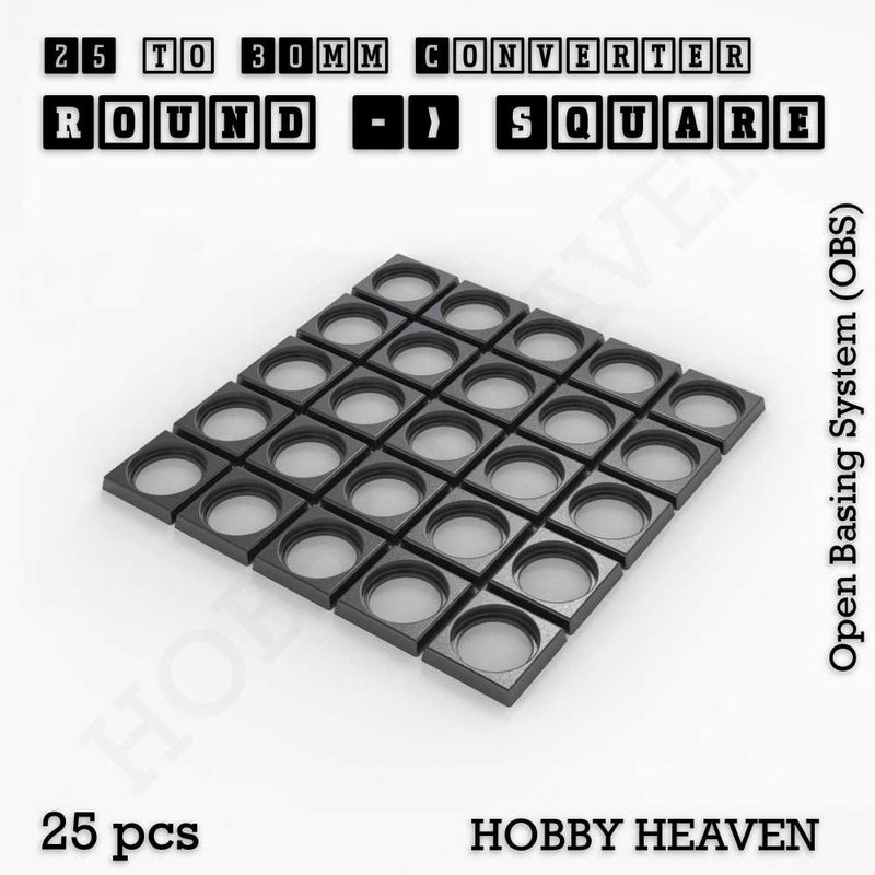 Round to Square Bases Shape and Size Converters 3d Print Full Range - Only-Games