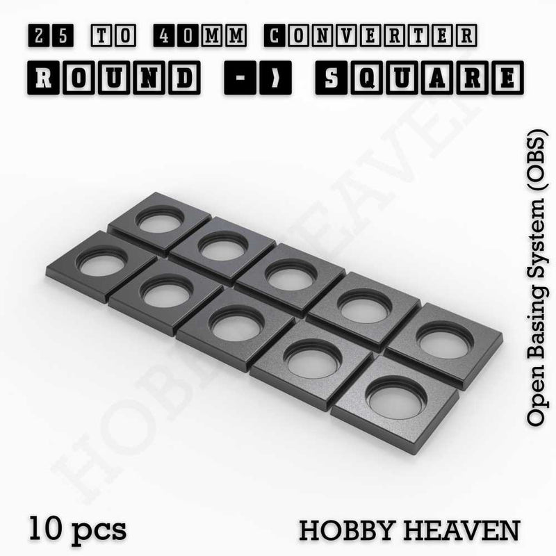 Round to Square Bases Shape and Size Converters 3d Print Full Range - Only-Games