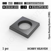 Round to Square Bases Shape and Size Converters 3d Print Full Range - Only-Games
