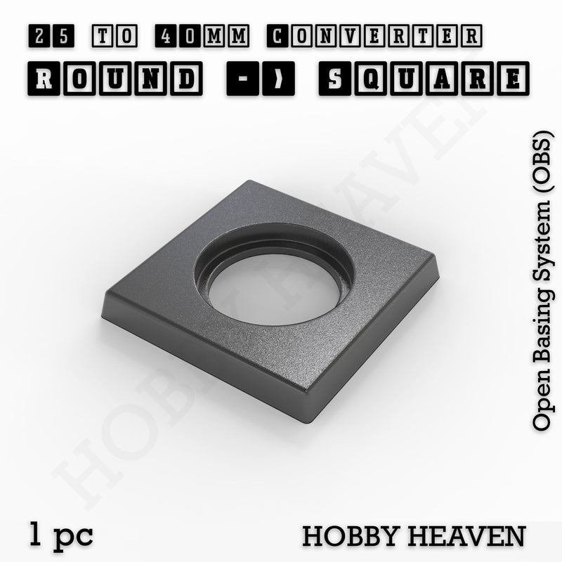 Round to Square Bases Shape and Size Converters 3d Print Full Range - Only-Games