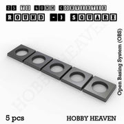 Round to Square Bases Shape and Size Converters 3d Print Full Range - Only-Games
