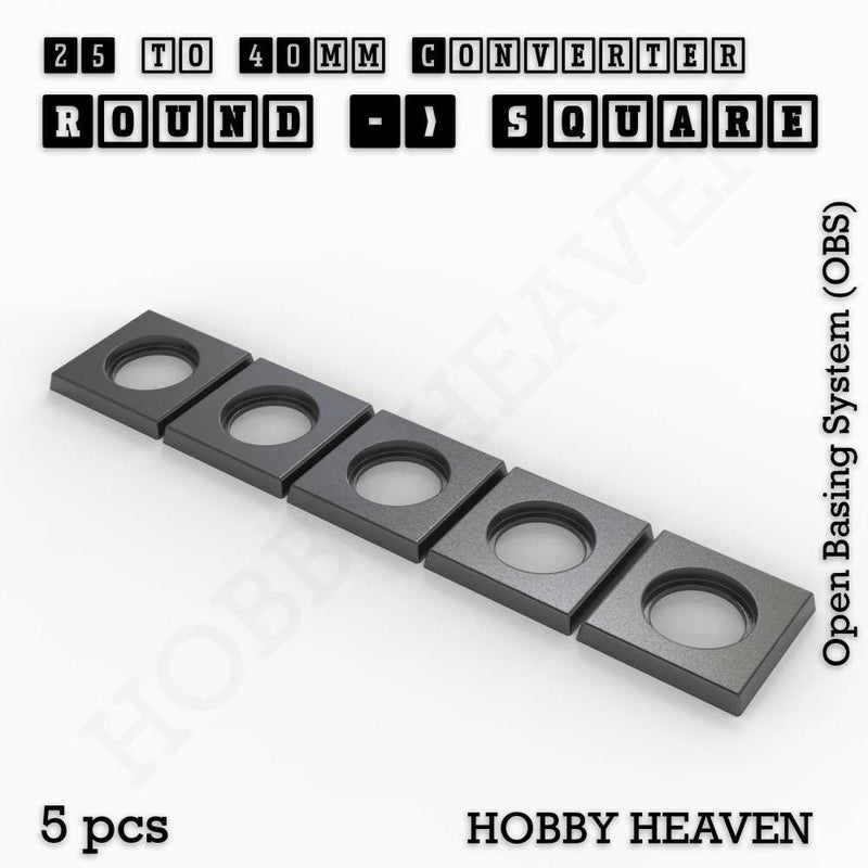 Round to Square Bases Shape and Size Converters 3d Print Full Range - Only-Games