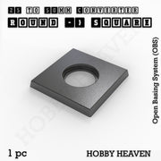 Round to Square Bases Shape and Size Converters 3d Print Full Range - Only-Games