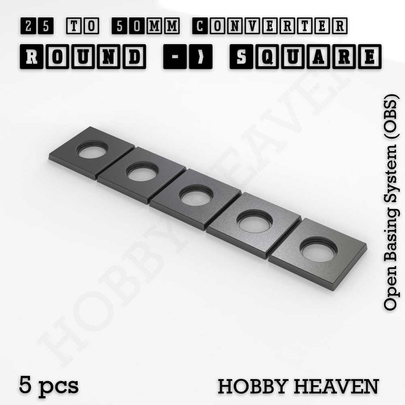 Round to Square Bases Shape and Size Converters 3d Print Full Range - Only-Games