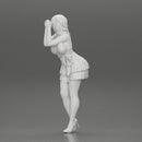 Attractive girl in dress robe Leaning Against car - Only-Games