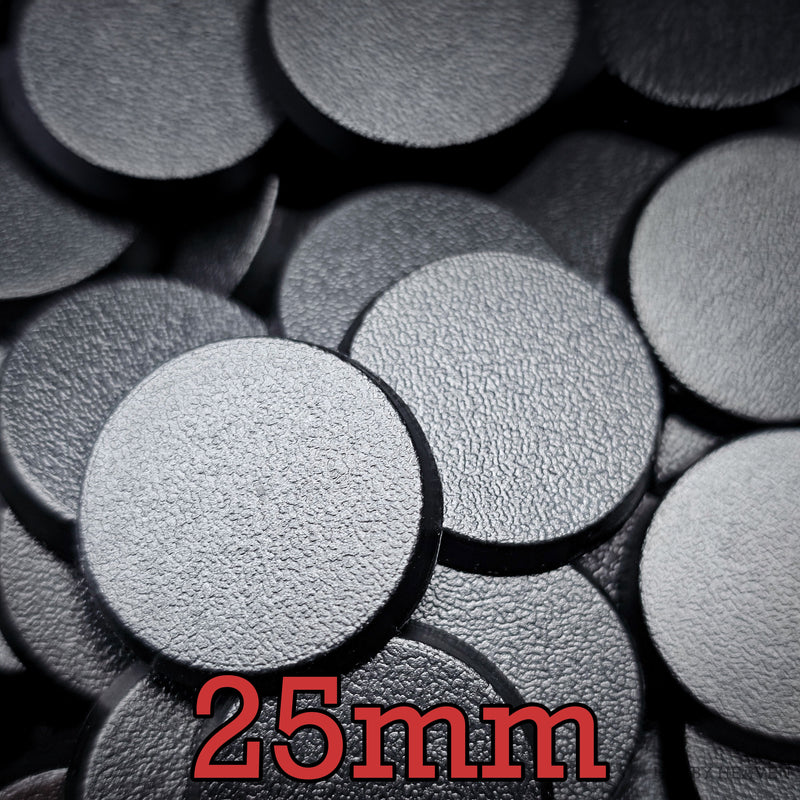 25mm Round Plain Plastic Bases - Only-Games
