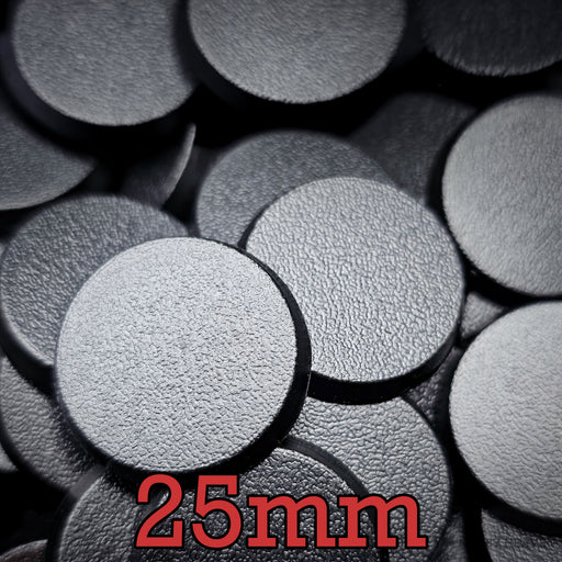 25mm Round Plain Plastic Bases - Only-Games