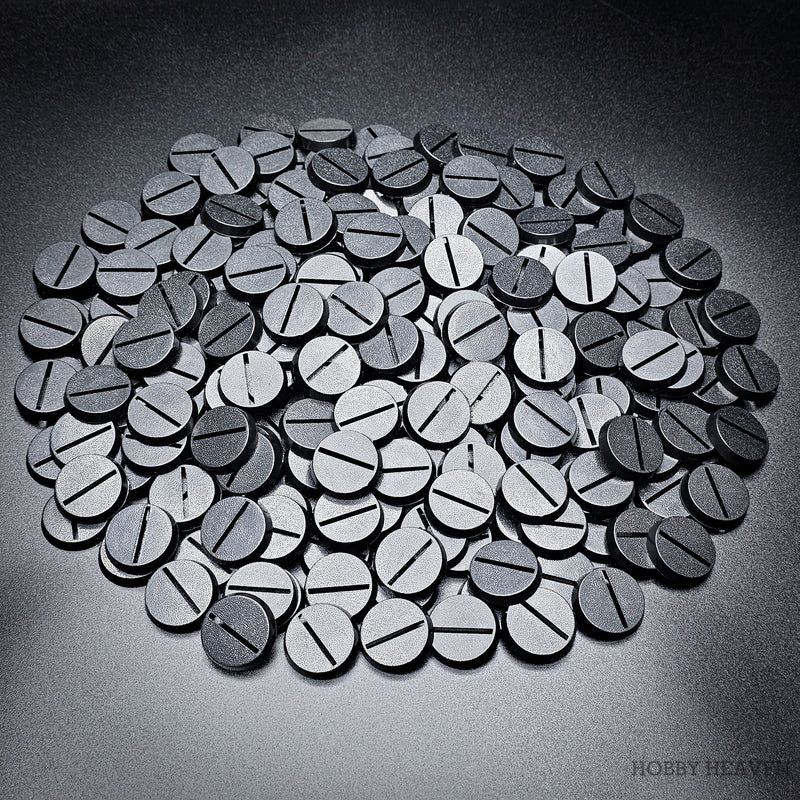 25mm Round Slotted Bases for Wargaming Miniatures | Durable Plastic | Compatible with Popular Tabletop Games - Only-Games