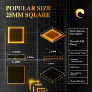 25mm Square Plain Plastic Bases - Only-Games