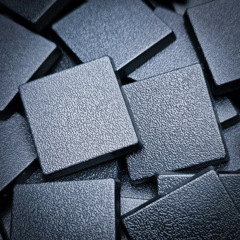 25mm Square Plain Plastic Bases - Only-Games