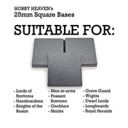 25mm Square Plain Plastic Bases - Only-Games