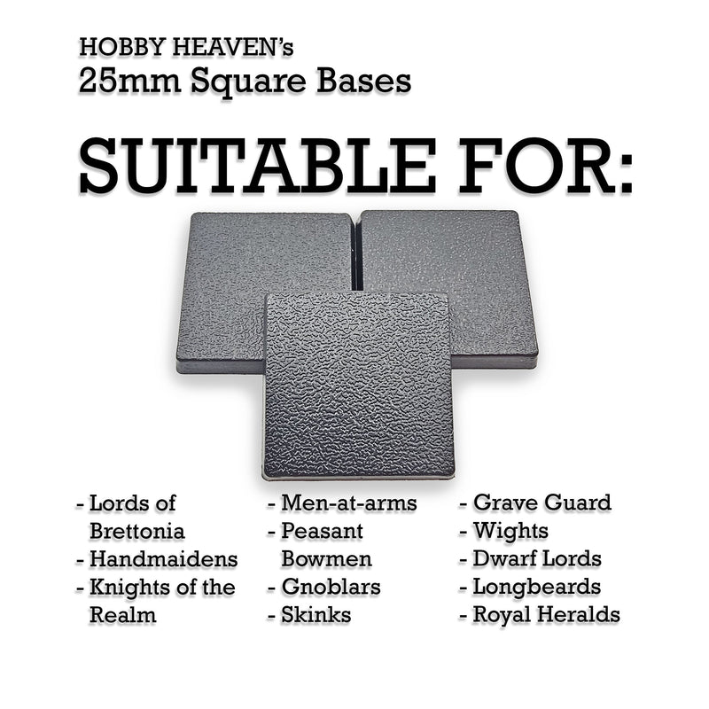 25mm Square Plain Plastic Bases - Only-Games