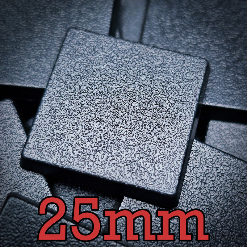 25mm Square Plain Plastic Bases - Only-Games