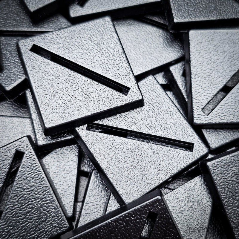 25mm Square Diagonal Slotted Plastic Bases - Only-Games