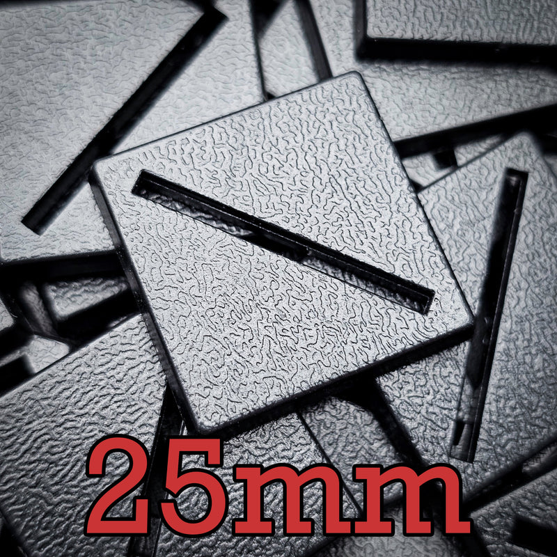 25mm Square Diagonal Slotted Plastic Bases - Only-Games