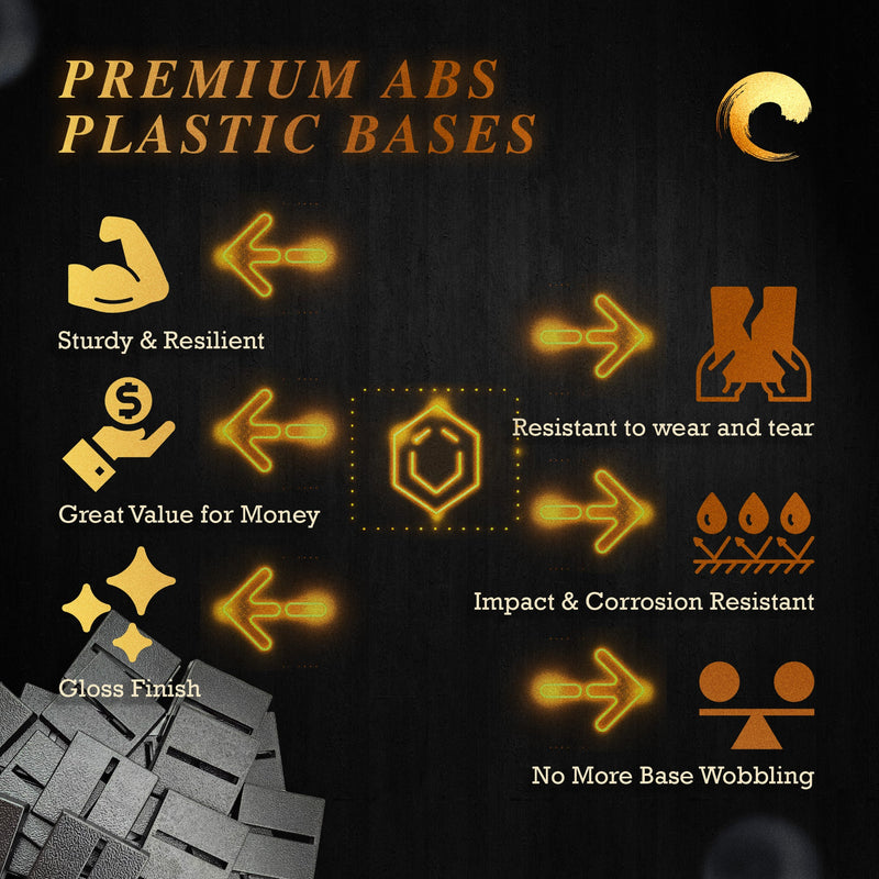 25mm Square Parallel Slotted Plastic Bases - Only-Games