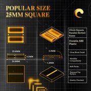 25mm Square Parallel Slotted Plastic Bases - Only-Games