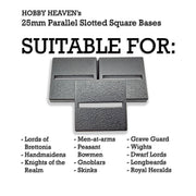 25mm Square Parallel Slotted Plastic Bases - Only-Games