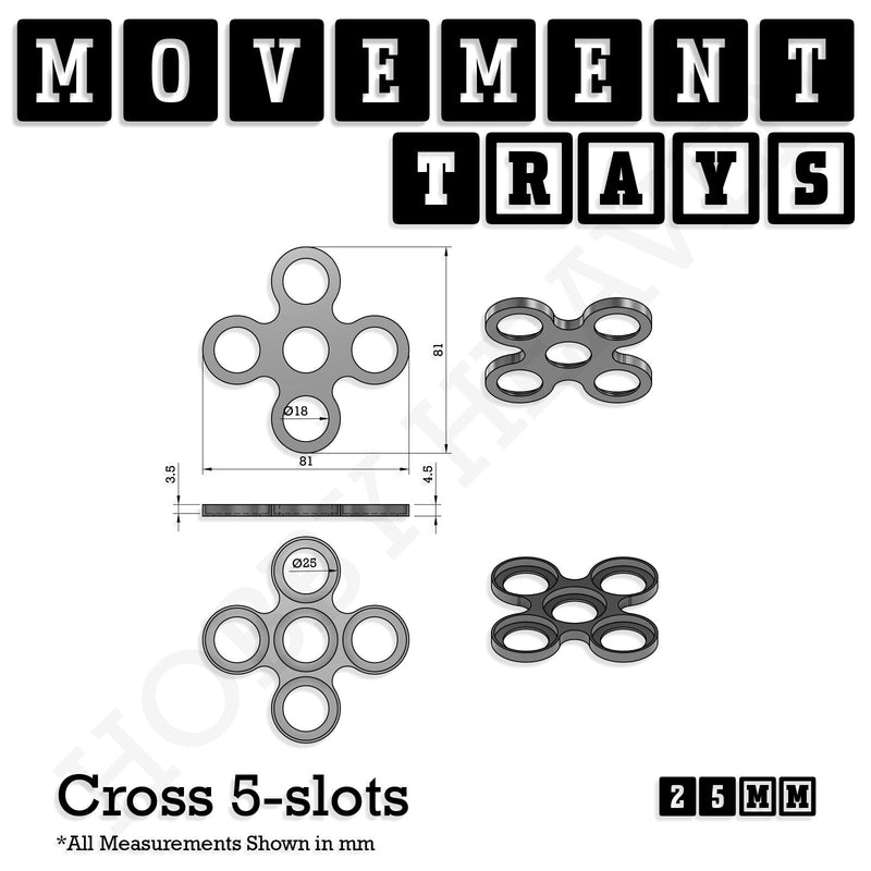 25mm Movement Trays for Tabletop Games | Waargaming | Full Range - Only-Games