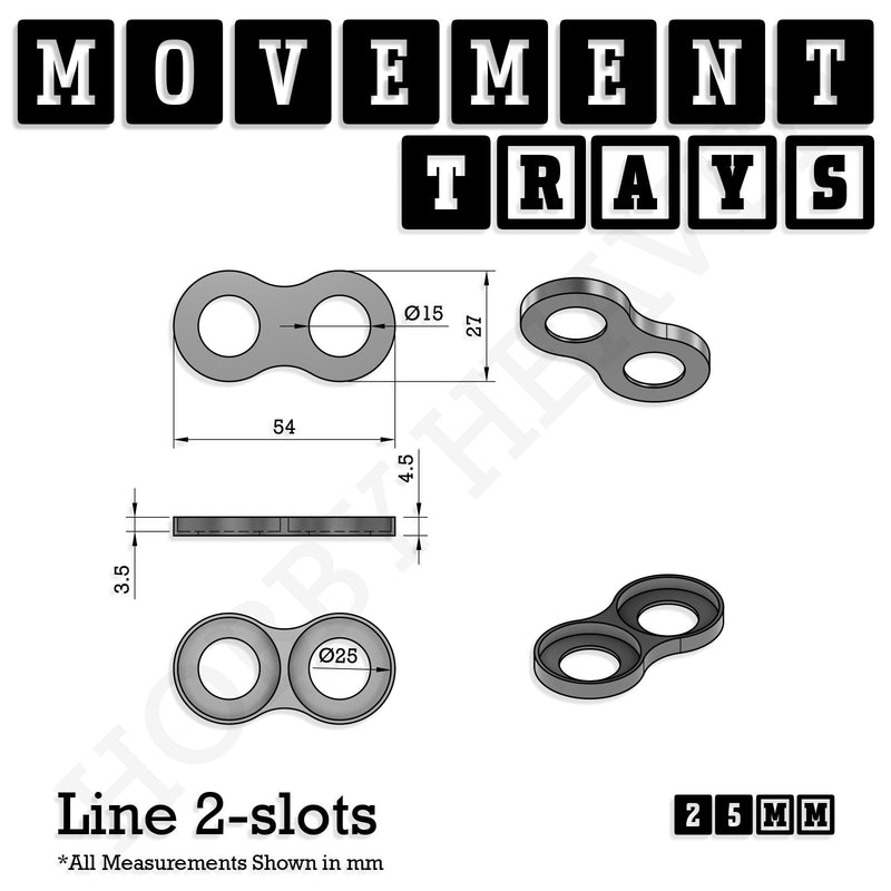 25mm Movement Trays for Tabletop Games | Waargaming | Full Range - Only-Games