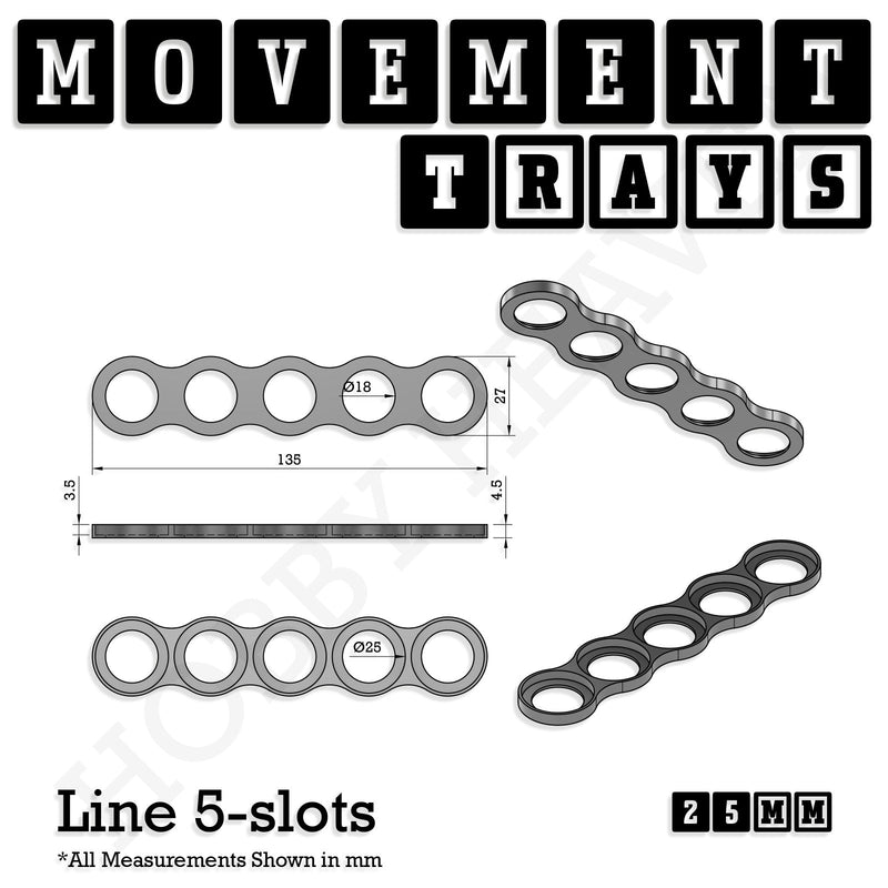 25mm Movement Trays for Tabletop Games | Waargaming | Full Range - Only-Games