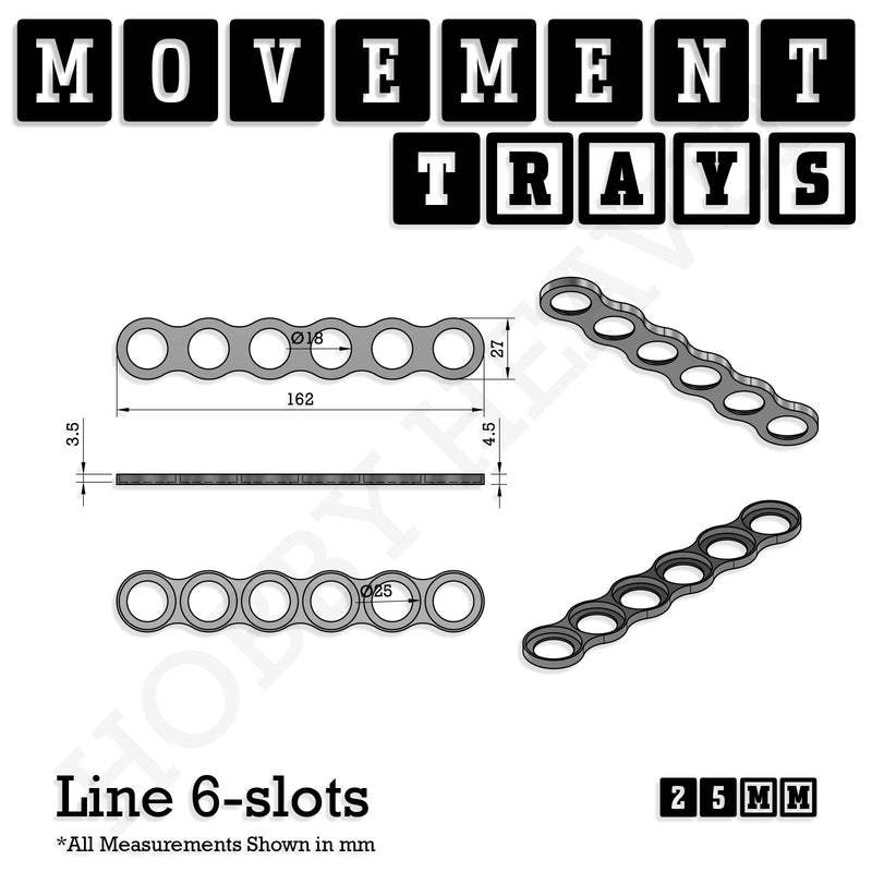25mm Movement Trays for Tabletop Games | Waargaming | Full Range - Only-Games