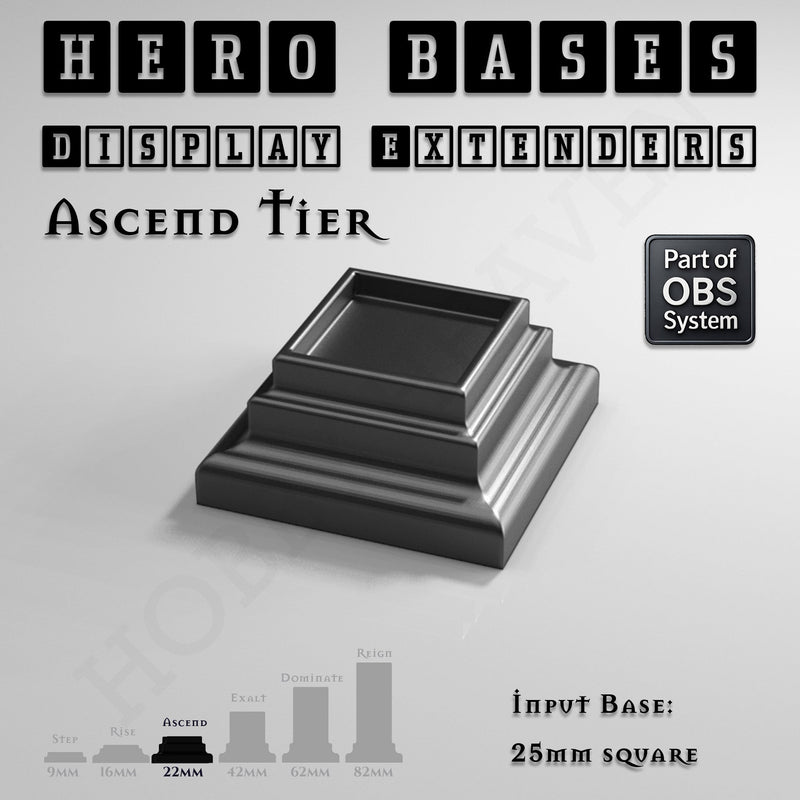 Hero Bases Display Extenders | Squares and Rectangles | Convert Gaming Bases to Display Bases & Plinths - Only-Games