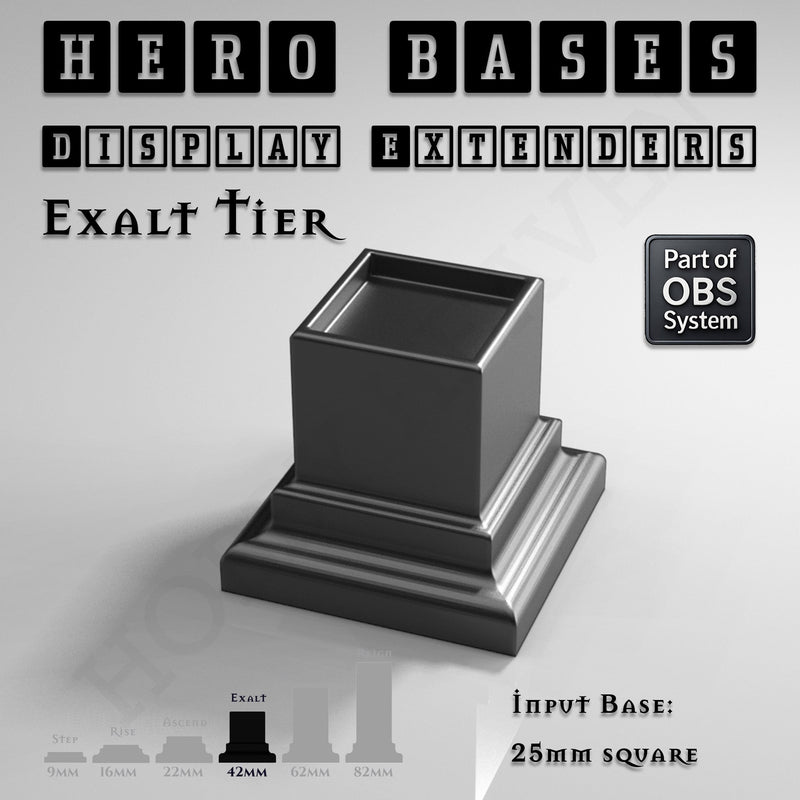 Hero Bases Display Extenders | Squares and Rectangles | Convert Gaming Bases to Display Bases & Plinths - Only-Games