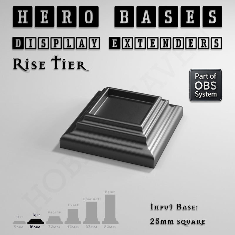 Hero Bases Display Extenders | Squares and Rectangles | Convert Gaming Bases to Display Bases & Plinths - Only-Games
