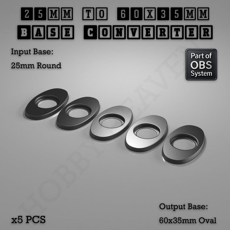 Round To Oval Bases Size Converters 3d Print Full Range - Only-Games