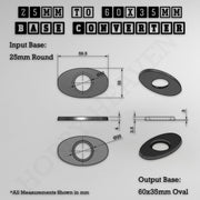 Round To Oval Bases Size Converters 3d Print Full Range - Only-Games