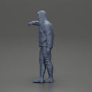 man leaning against the car, wearing an open jacket with hood - Only-Games