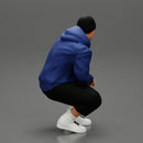 gangster sitting in hat and open jacket and short - Only-Games