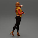 Pretty Woman in Leather Jacket and neck warmer - Only-Games
