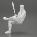gangster man in a cap sitting holding a baseball bat and smoking - Only-Games