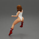 sexy woman in one piece sitting and driving a motorbike - Only-Games