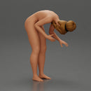 Naked Girl standing behind her boyfriend gently touching his face - Only-Games