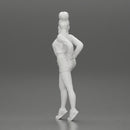 Sexy girl in shorts and an open mini shirt putting her hands in her back pocket - Only-Games