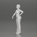 beautiful woman in polo shirt and pants with short hair - Only-Games