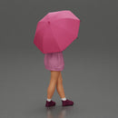 Pretty Girl with an Umbrella in Open Sweater and shorts Posing and Standing - Only-Games