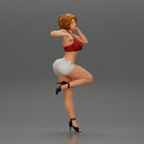 Sexy girl in bra and shorts Leaning Against car on the beach - Only-Games