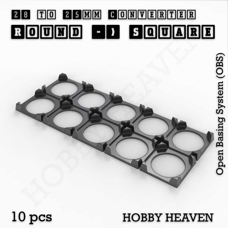 Round to Square Bases Shape and Size Converters 3d Print Full Range - Only-Games