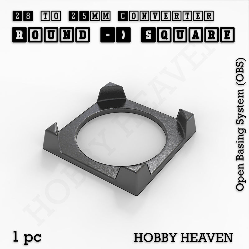 Round to Square Bases Shape and Size Converters 3d Print Full Range - Only-Games