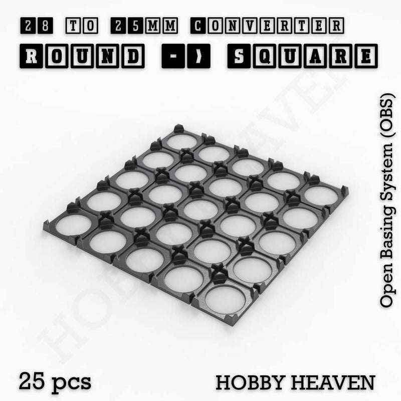 Round to Square Bases Shape and Size Converters 3d Print Full Range - Only-Games