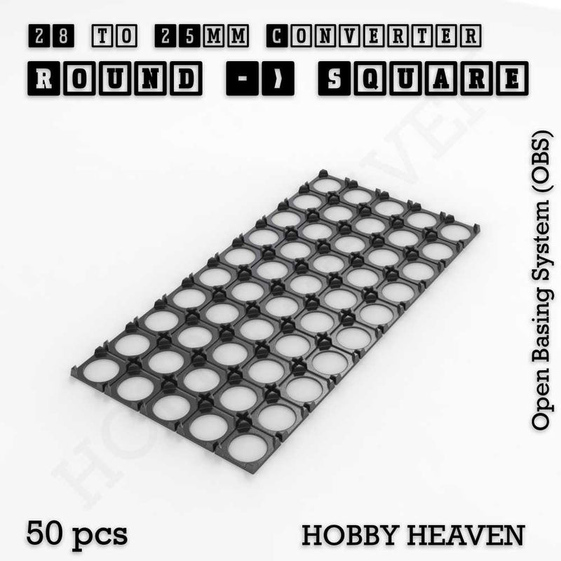 Round to Square Bases Shape and Size Converters 3d Print Full Range - Only-Games