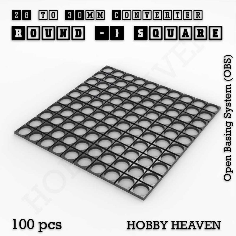 Round to Square Bases Shape and Size Converters 3d Print Full Range - Only-Games