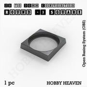 Round to Square Bases Shape and Size Converters 3d Print Full Range - Only-Games