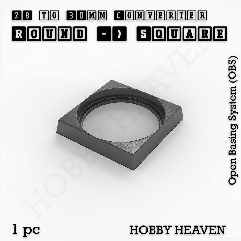 Round to Square Bases Shape and Size Converters 3d Print Full Range - Only-Games